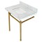 Fauceture Dreyfuss 30" Console Sink W/ SS Leg (8", 3 Hole), Marble White/ Brass KVPB30M8SQ7ST - alternate 1